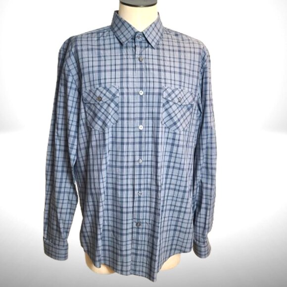 Hugo Boss Other - BOSS Hugo Boss Slim Fit Button-Down Shirt – Men’s XL – Blue Plaid – Two Chest Po
